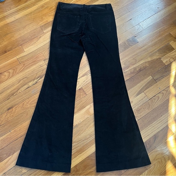 Theory Black Velvet Flared Bell Bottom Trousers Women's Size 4 - Picture 2 of 6